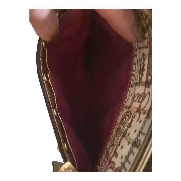 COACH Script Signature Graffiti Small Crossbody Bag Khaki Metallic Canvas Y2K - Picture 9 of 12